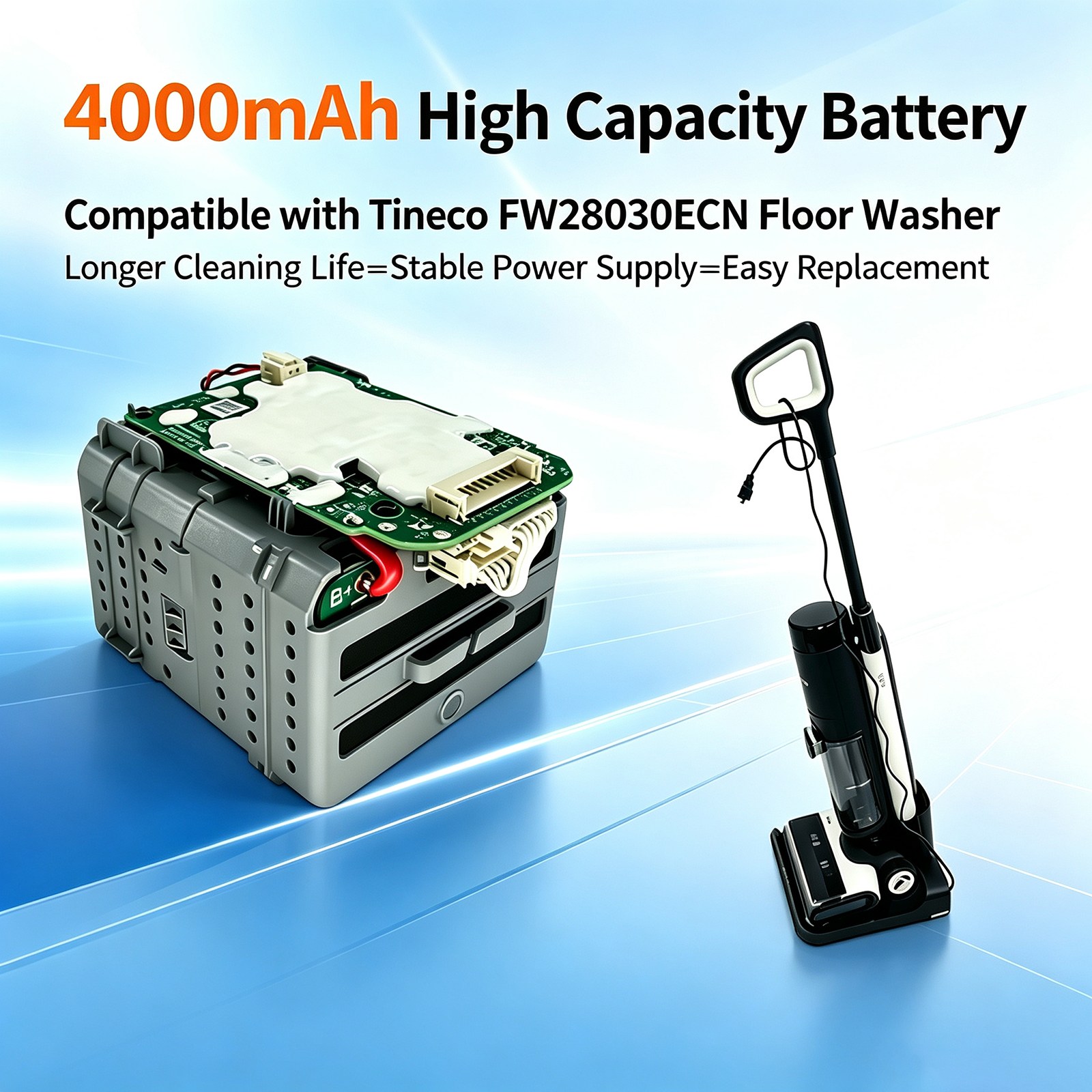 Batteri til støvsugeren Tineco Floor One Booster Pro, FW28030ECN0EU, FW28040ECN m.fl.