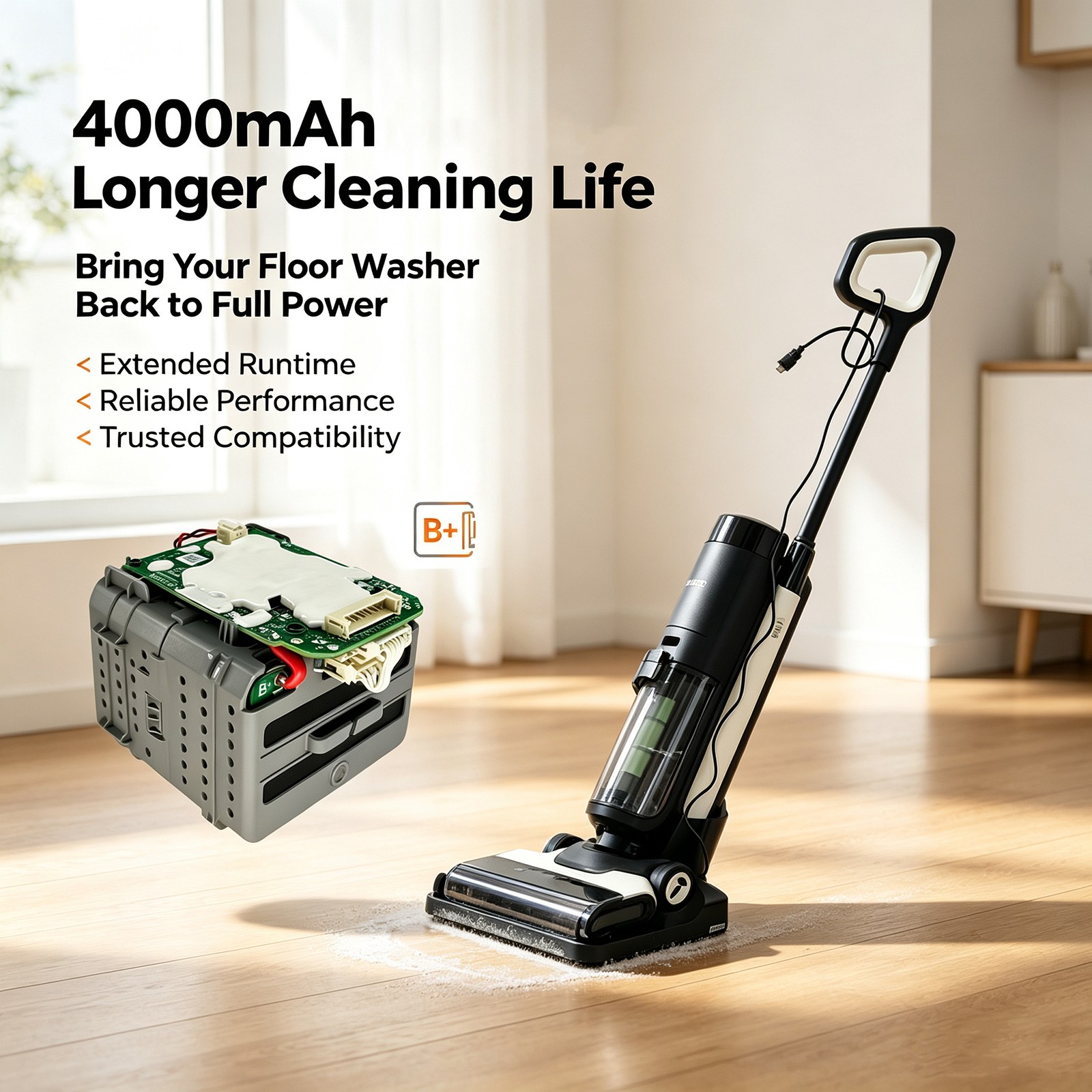 Batteri til støvsugeren Tineco Floor One Booster Pro, FW28030ECN0EU, FW28040ECN m.fl.