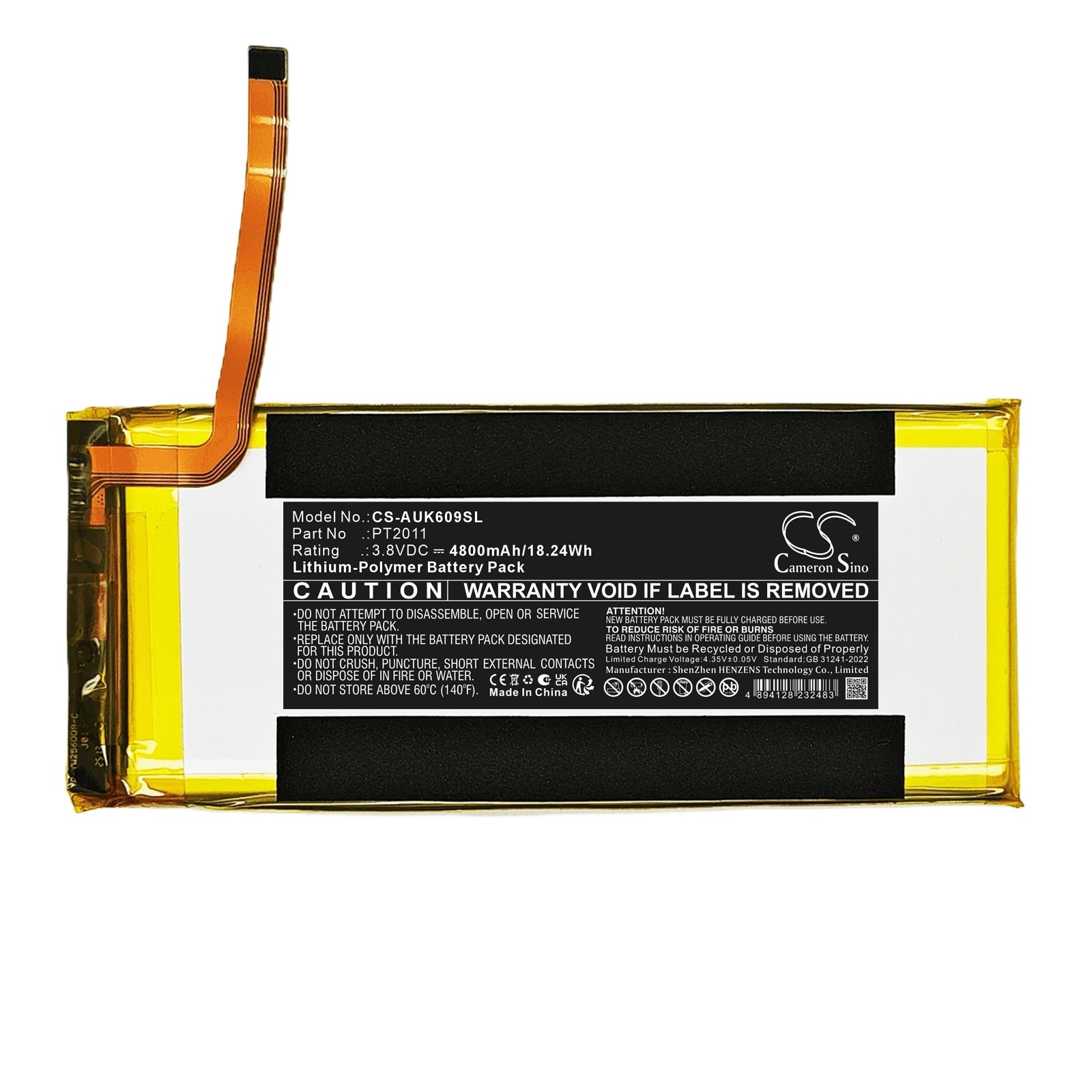Batteri til diagnostisk skanner for Autel MaxiBAS BT609-skanneren