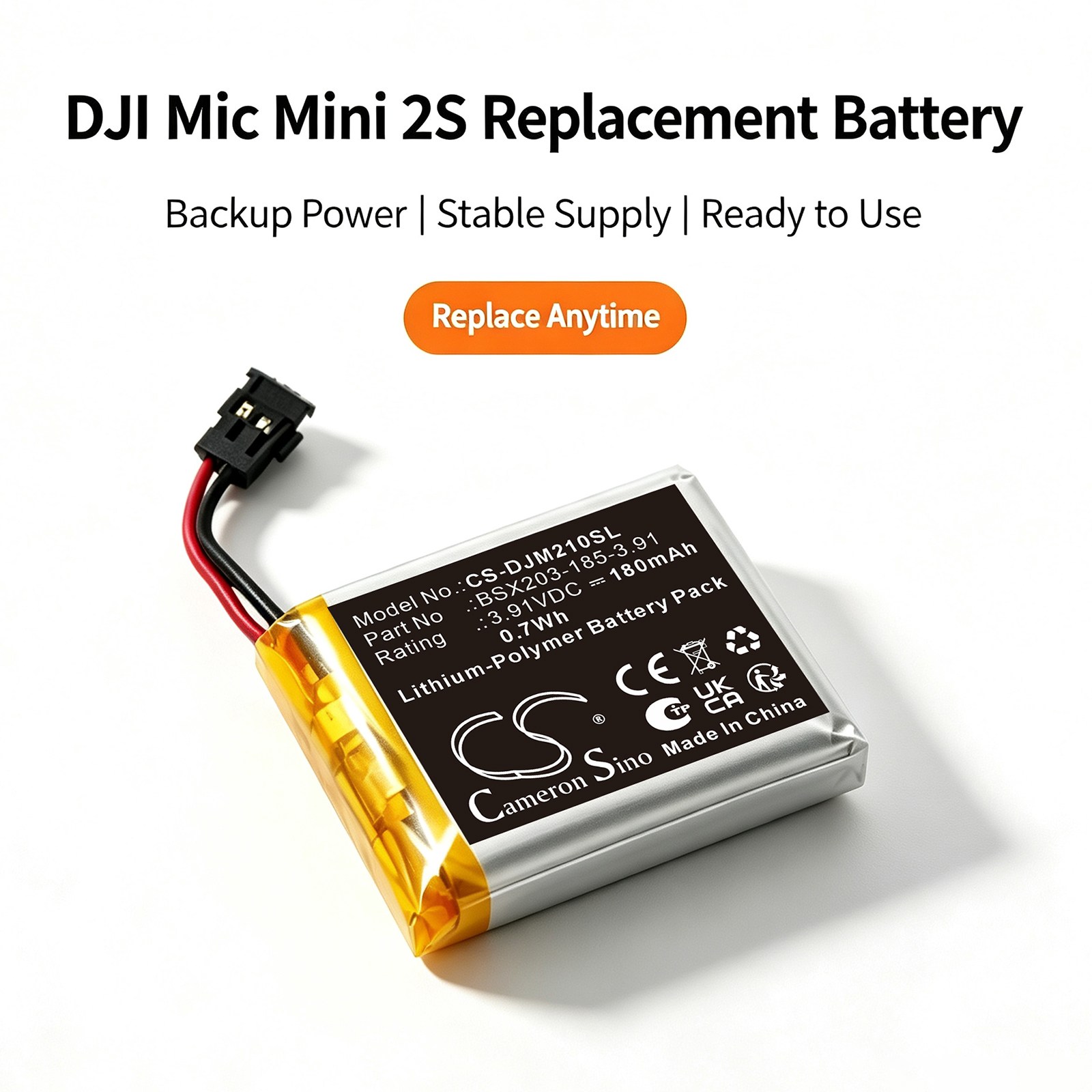 Batteri til mikrofon for DJI Mic Mini 2S