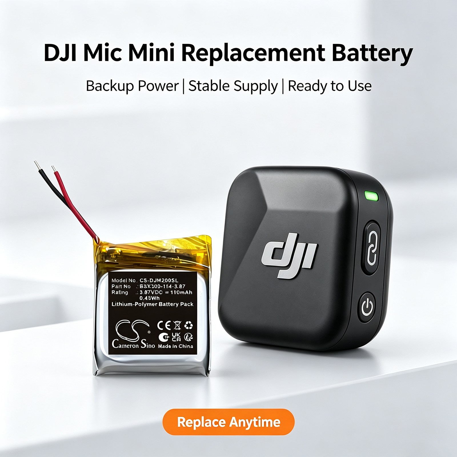 Batteri til mikrofon for DJI Mic Mini