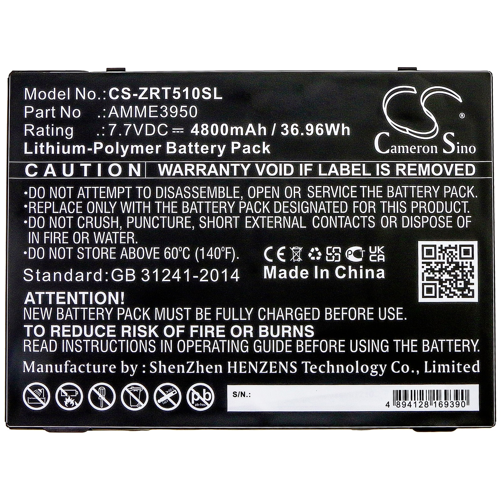 Batteri til nettbrett for Zebra ET51AT, ET56BT