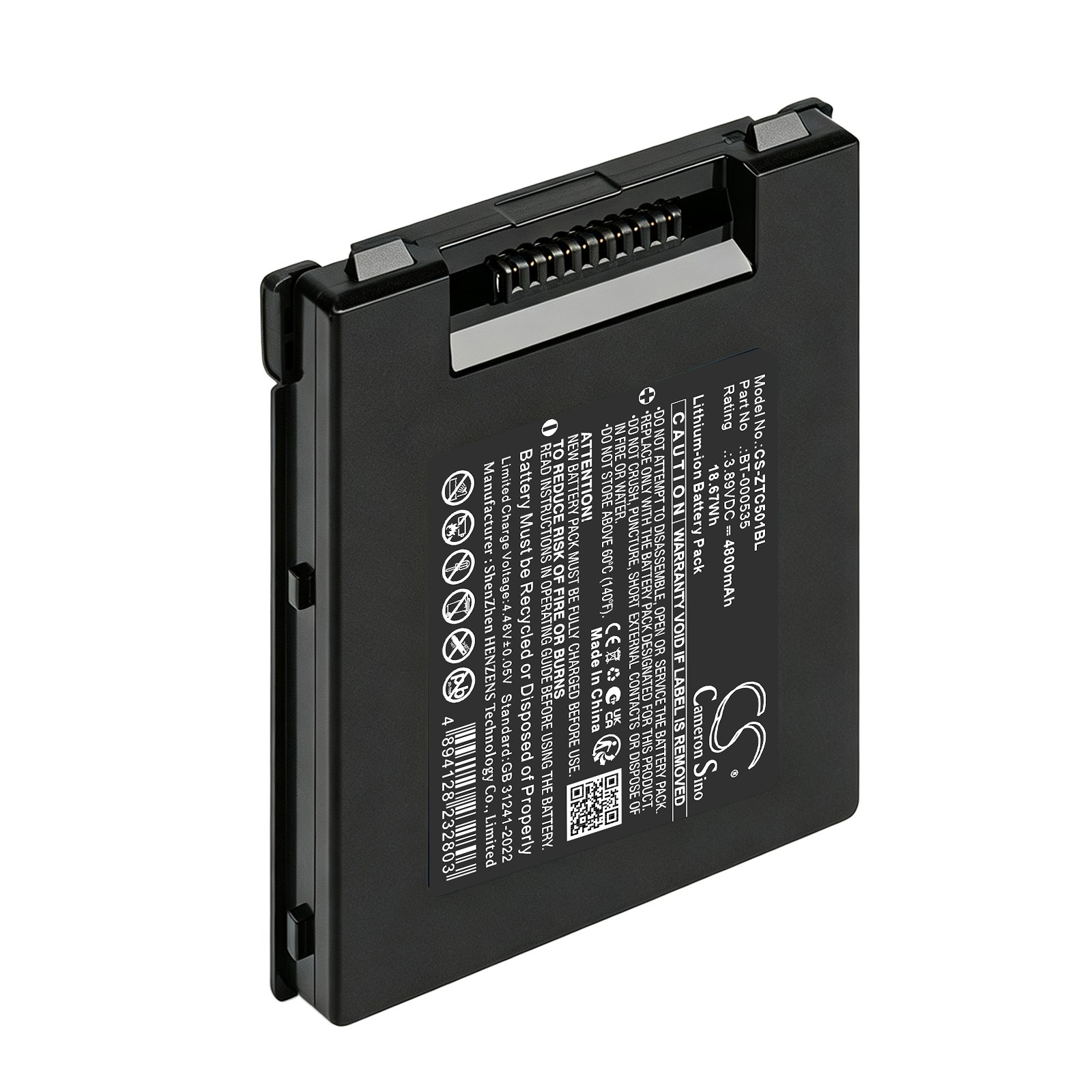 Batteri til strekkodeleser for Zebra TC501, TC501G, TC701 m.fl.