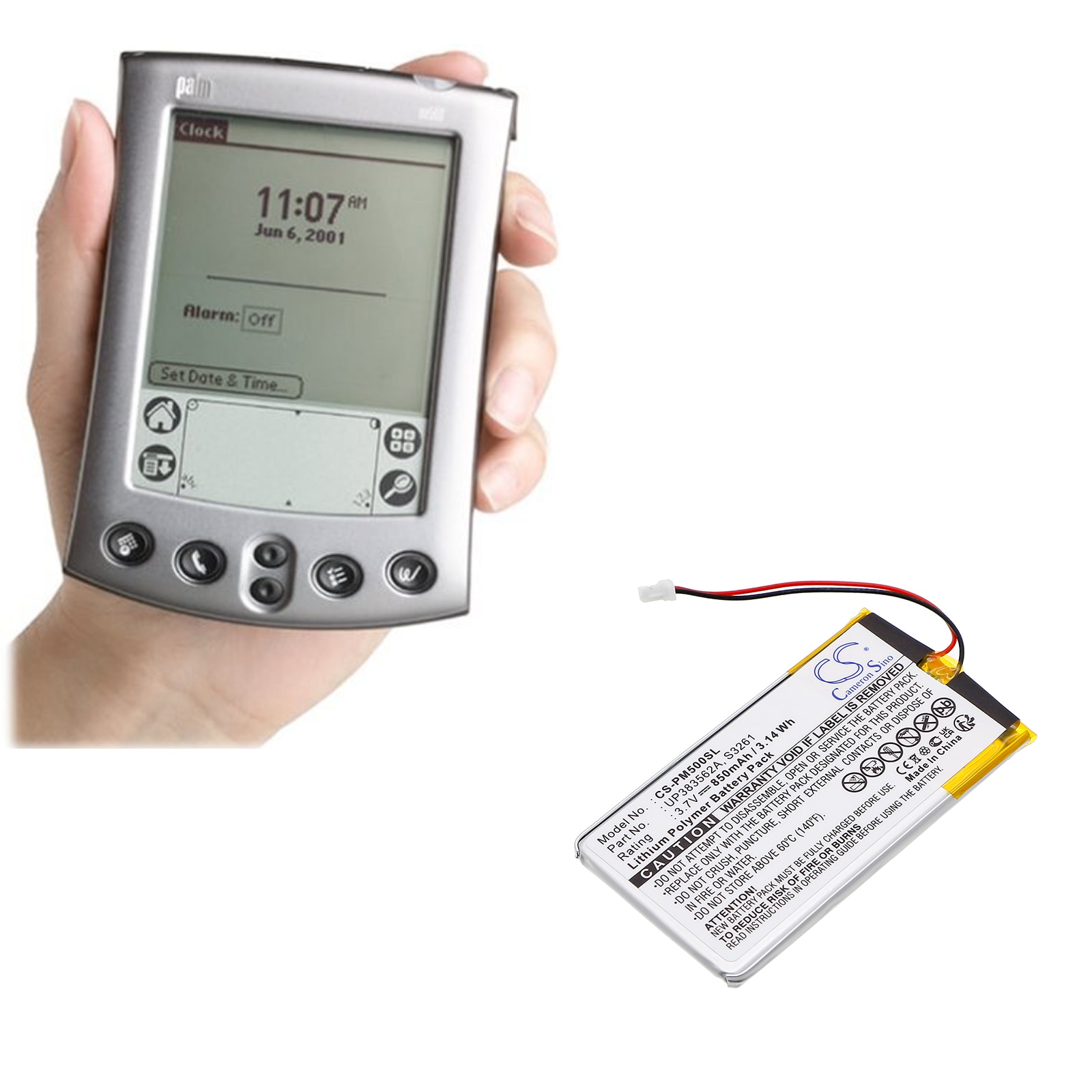 Batteri til Pocket PC, PDA for IBM WorkPad 8602-10U, WorkPad c500