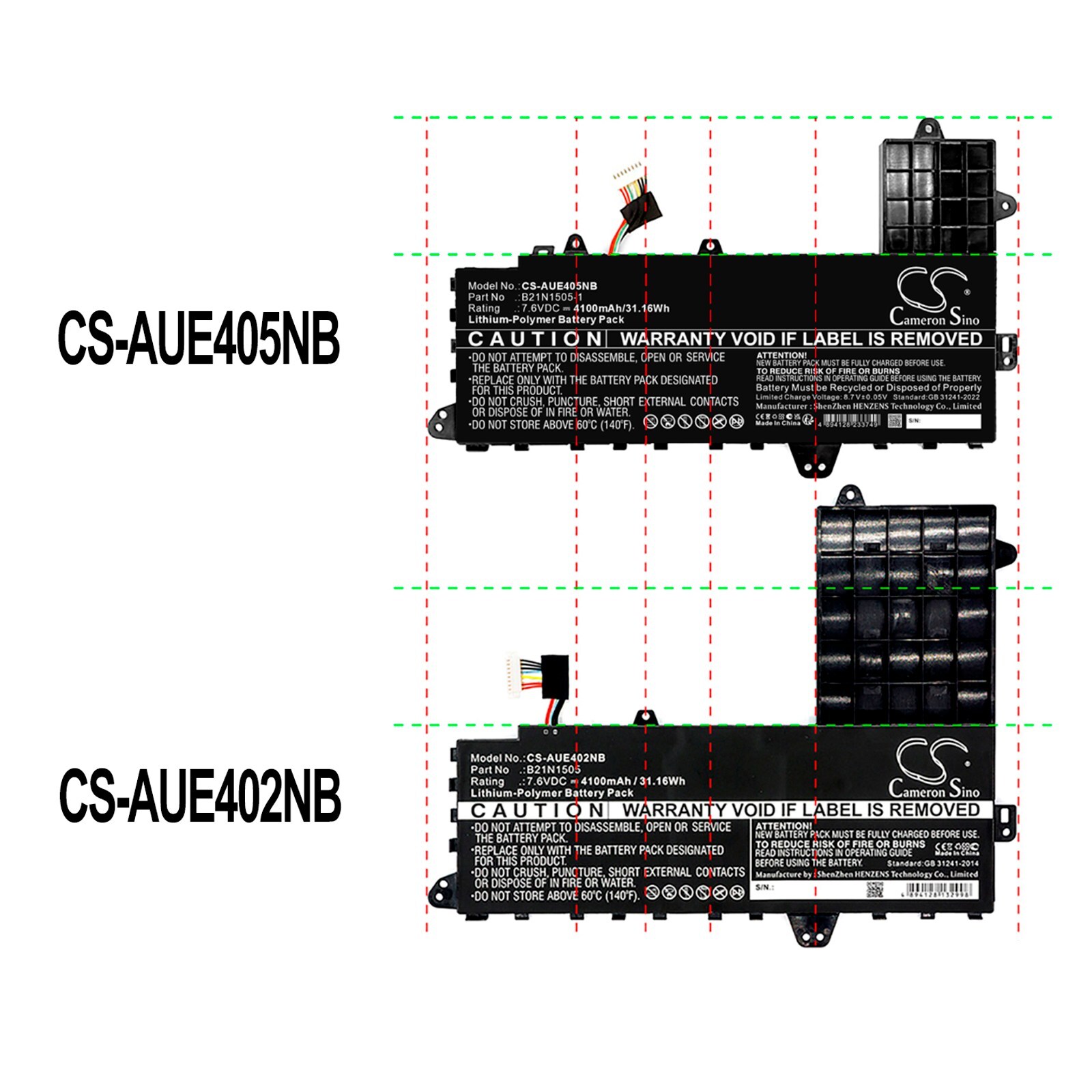 Batteri til bærbar PC, Notatbok for Asus E402N, E402S, E502S m.fl.