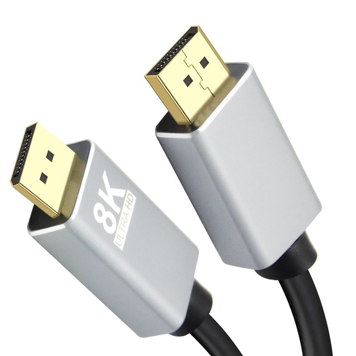 helos-tilkoblingskabel, DisplayPort hann/hann, PREMIUM 8K, 1,0 m, svart