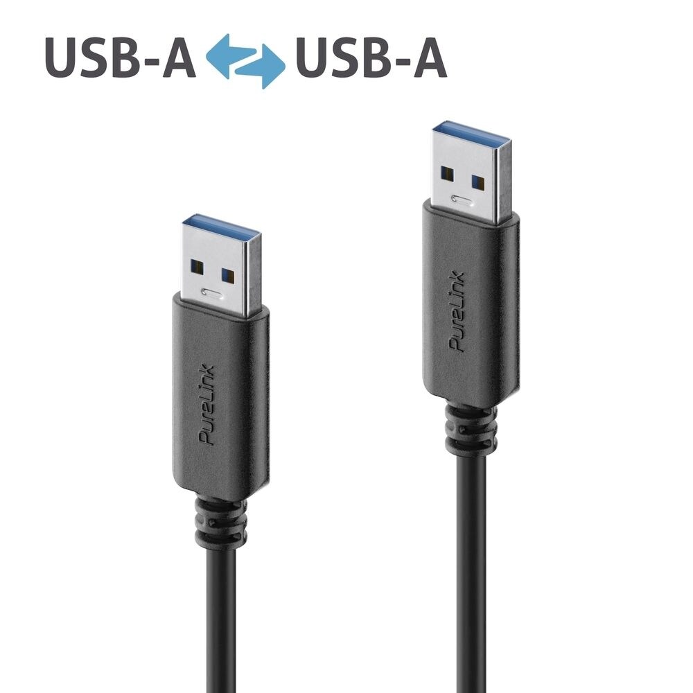 PureLink USB-A til USB-A-kabel - 3.1 Gen 1, 5G - iSeries - svart - 2, 00 m, 3A