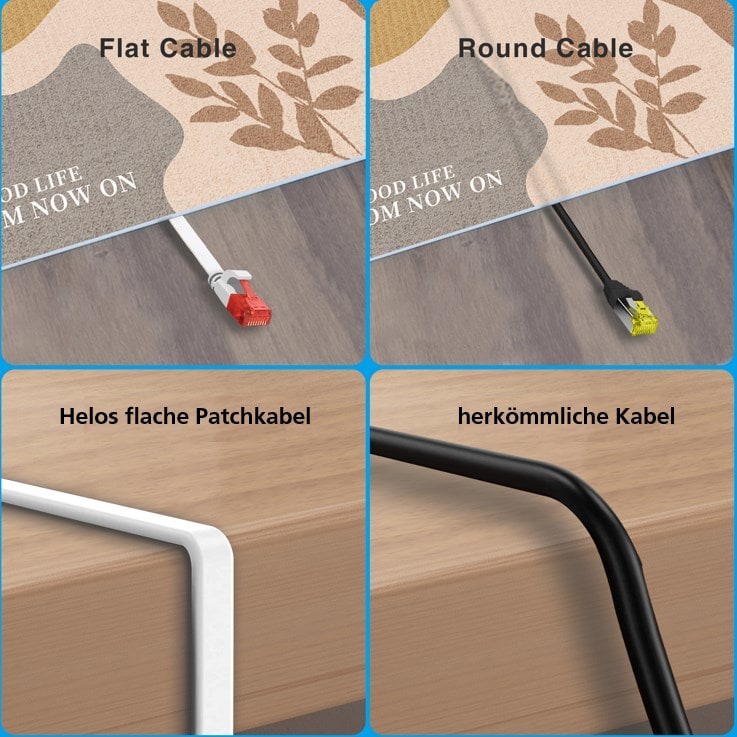 helos patchkabel Cat.6 Ultraflat U/UTP AWG 32 gul 3, 0 m