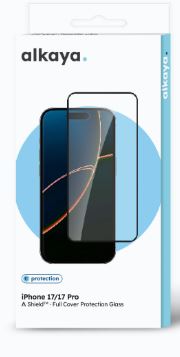 alkaya A Shield skjermbeskytter Glass 3D Fullt deksel, iPhone 17/17Pro, gjennomsiktig