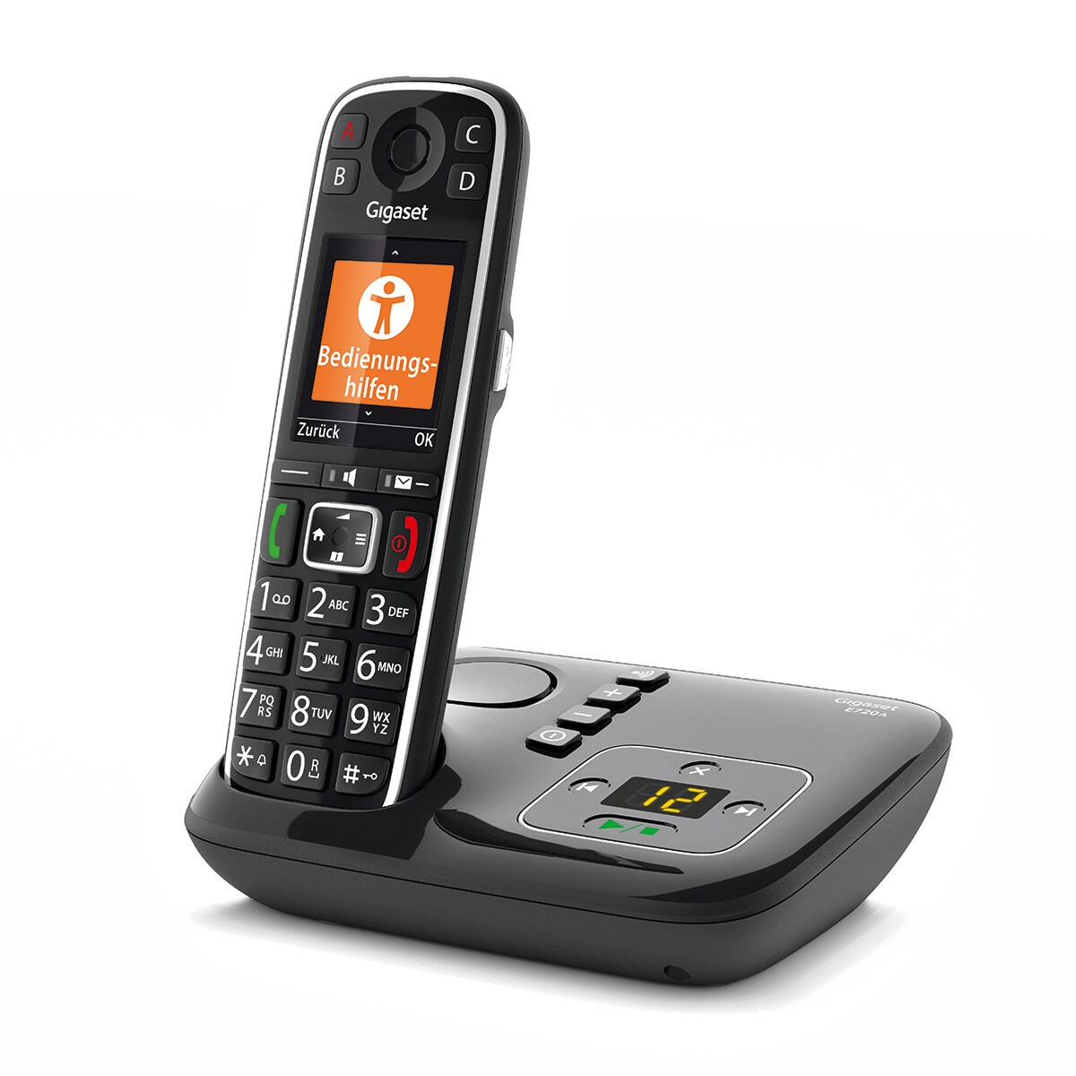Gigaset E720A trådløs telefon med telefonsvarer - svart