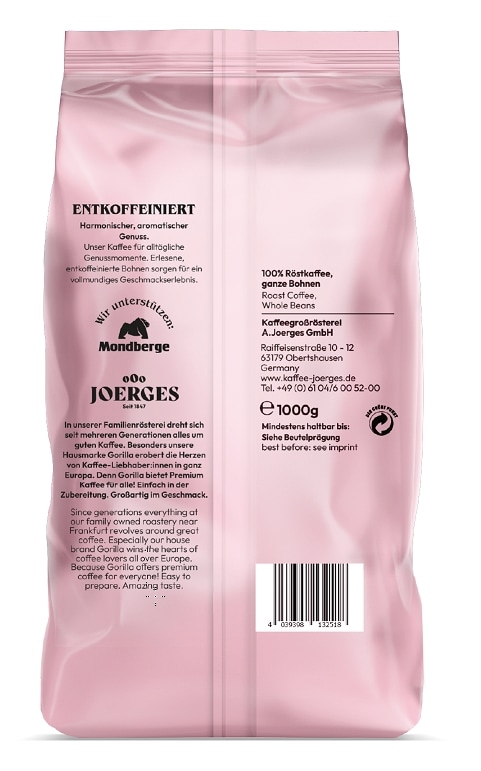 Gorilla Espresso koffeinfri 1 kg bønner
