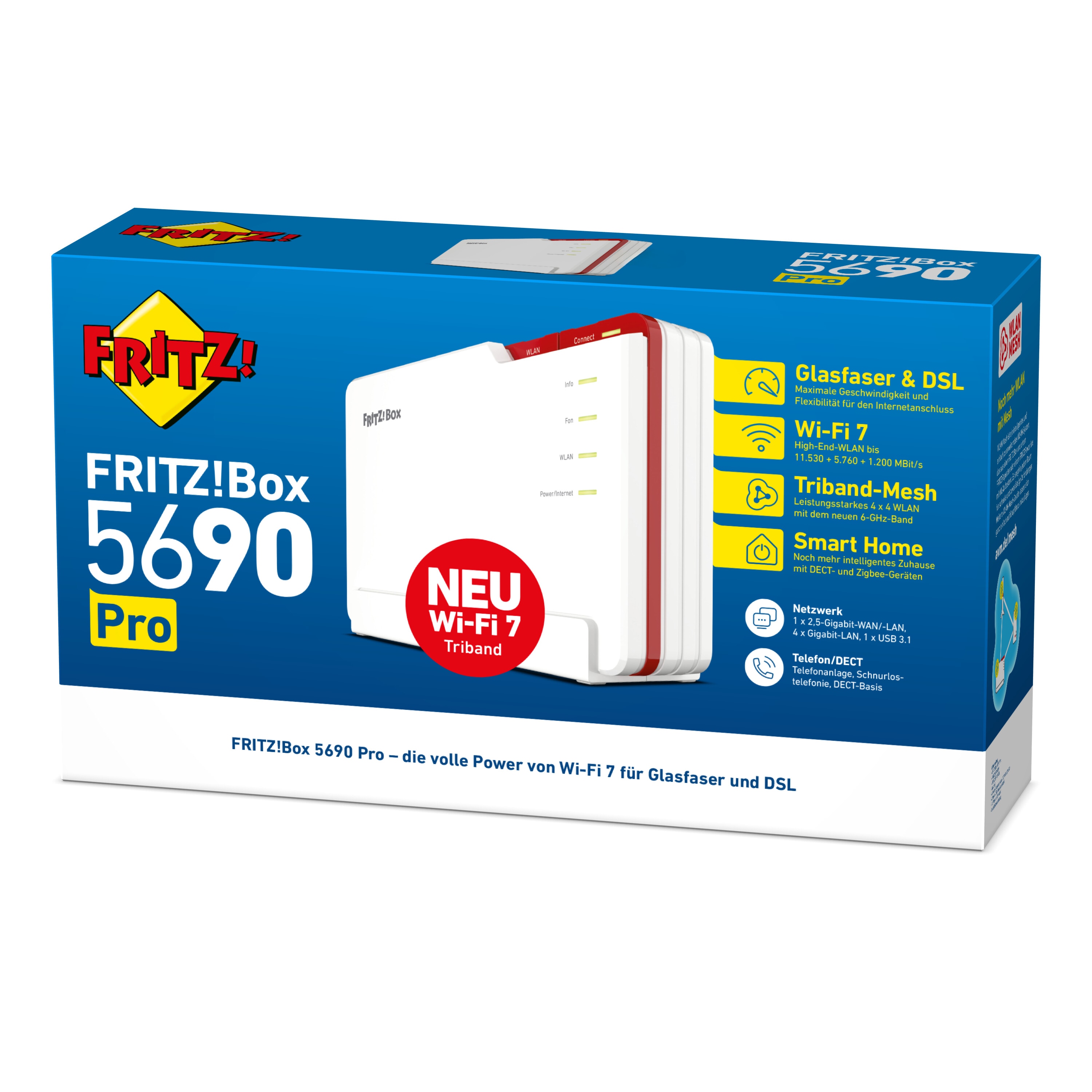 FRITZ!Box 5690 Pro for fiberoptikk og DSL med Wi-Fi 7