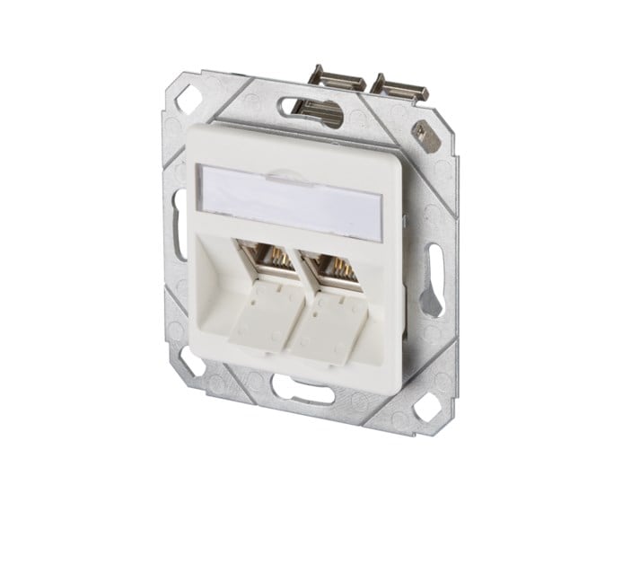 METZ CONNECT E-DAT-modul 2 port UPk Cat.6A, ren hvit