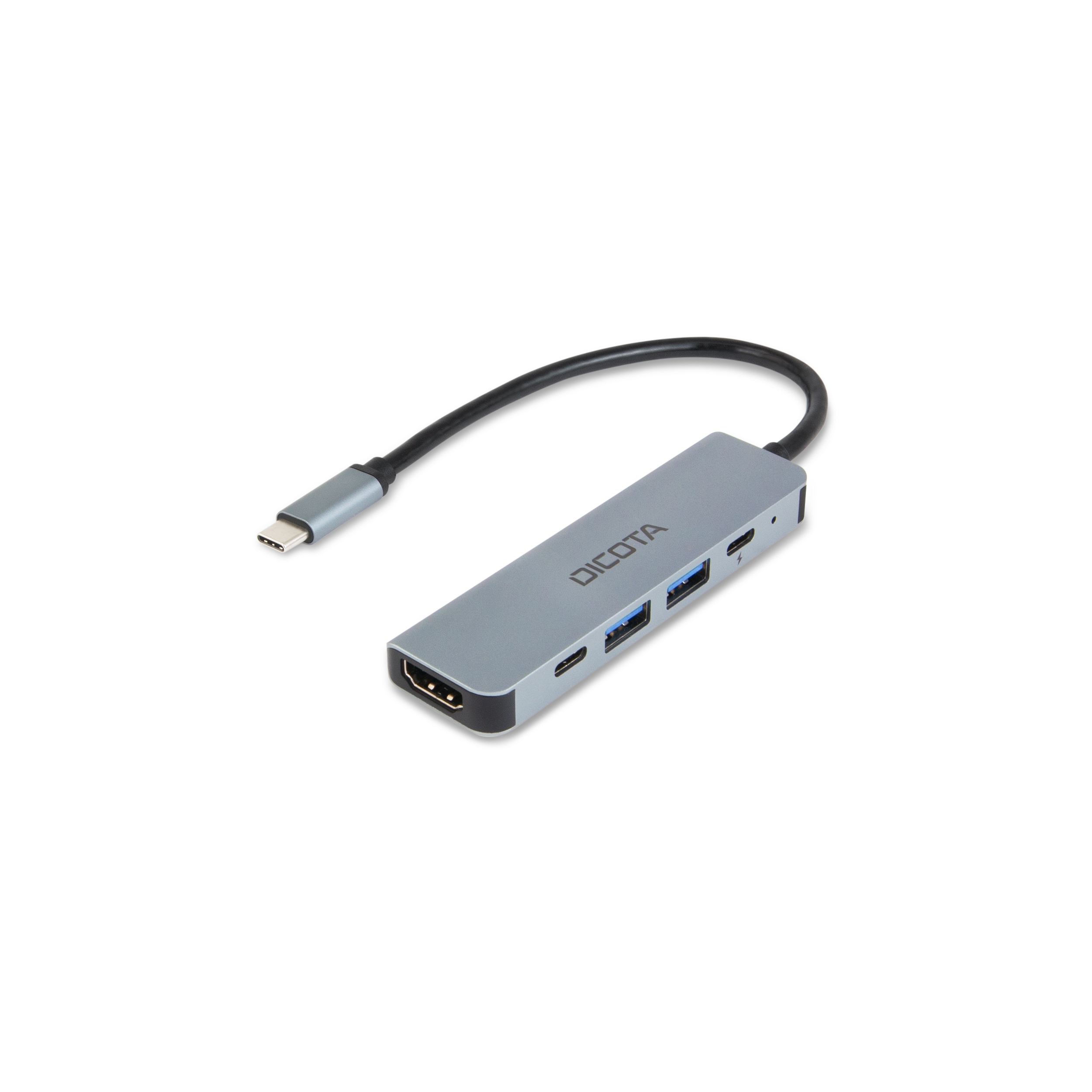 Dicota USB-C 5-i-1 videohub 4K PD 100 W, sølv