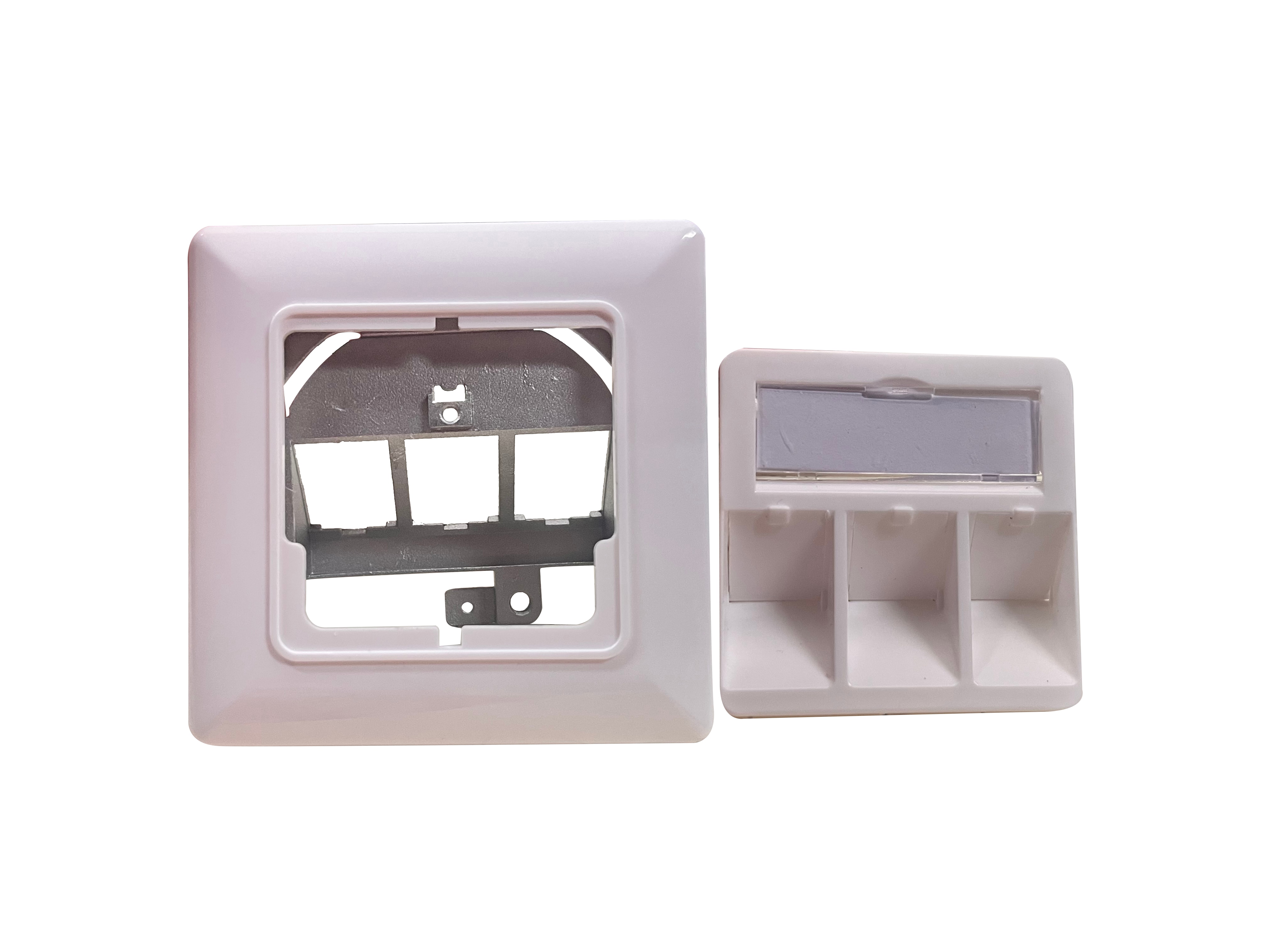 helos Keystone - koblingsboks, designkompatibel, ren hvit, 3-gang