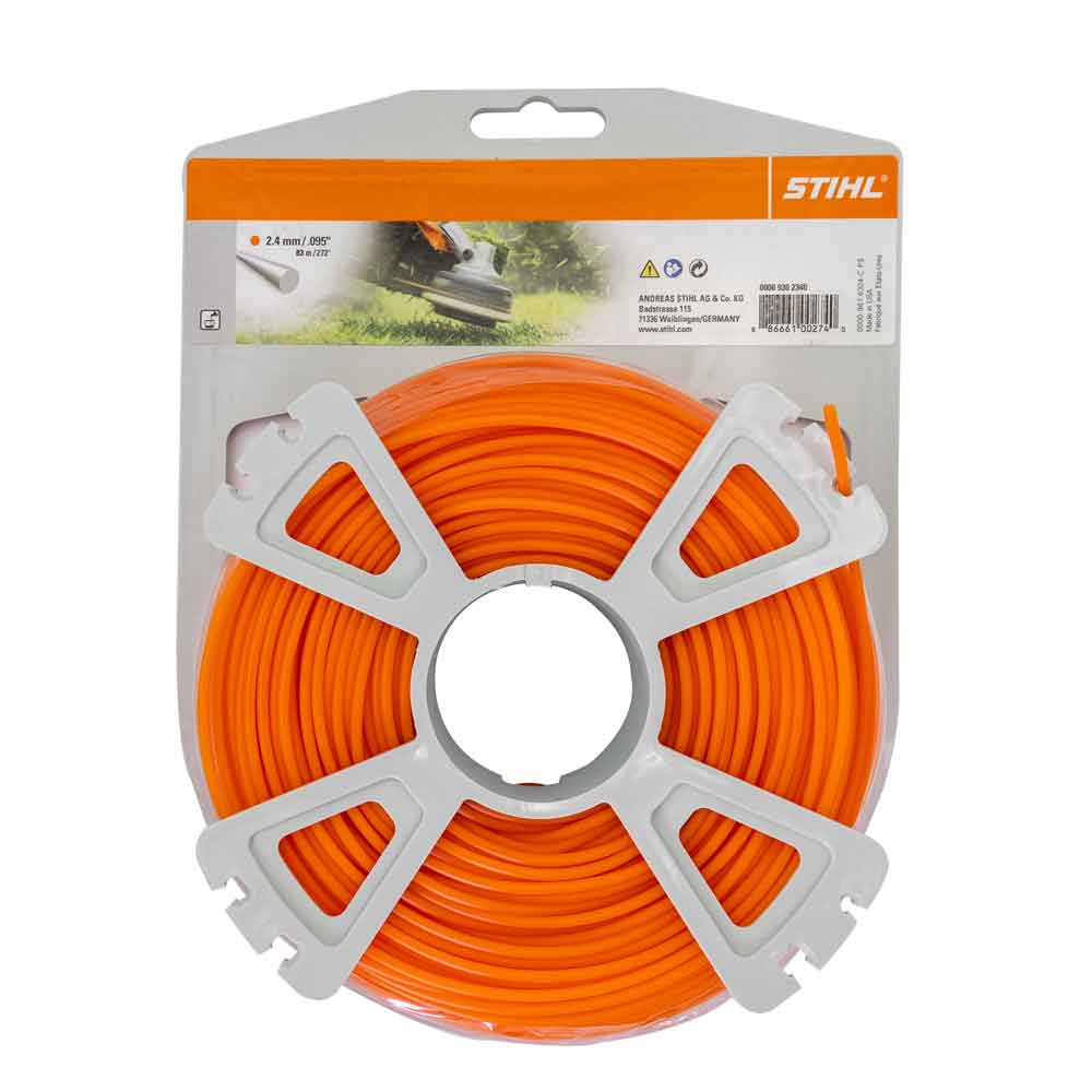 Stihl 9302340 Polyamid plastklippegarn, oransje 2,4 mm x 83 m
