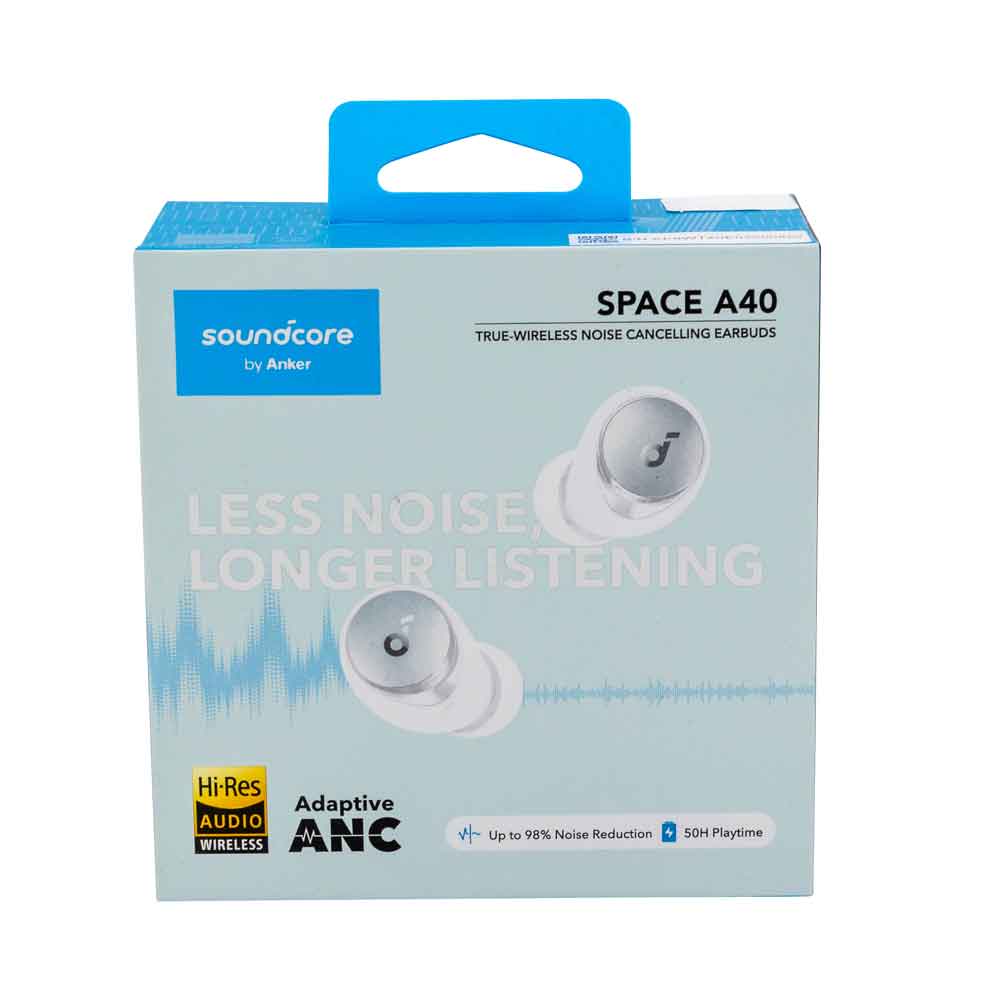 Anker Soundcore Space A40 A3936G21 Bluetooth-hodetelefoner med indre ører, hvit
