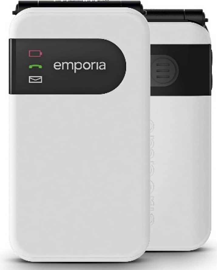 Emporia emporiaSIMPLICITYglam (V227), 2G (V3), vippemobiltelefon med store taster, hvit
