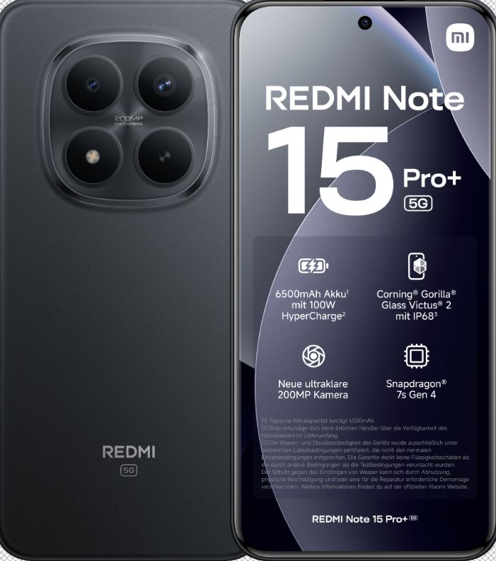 Xiaomi Redmi Note 15 Pro 5G 256 GB svart