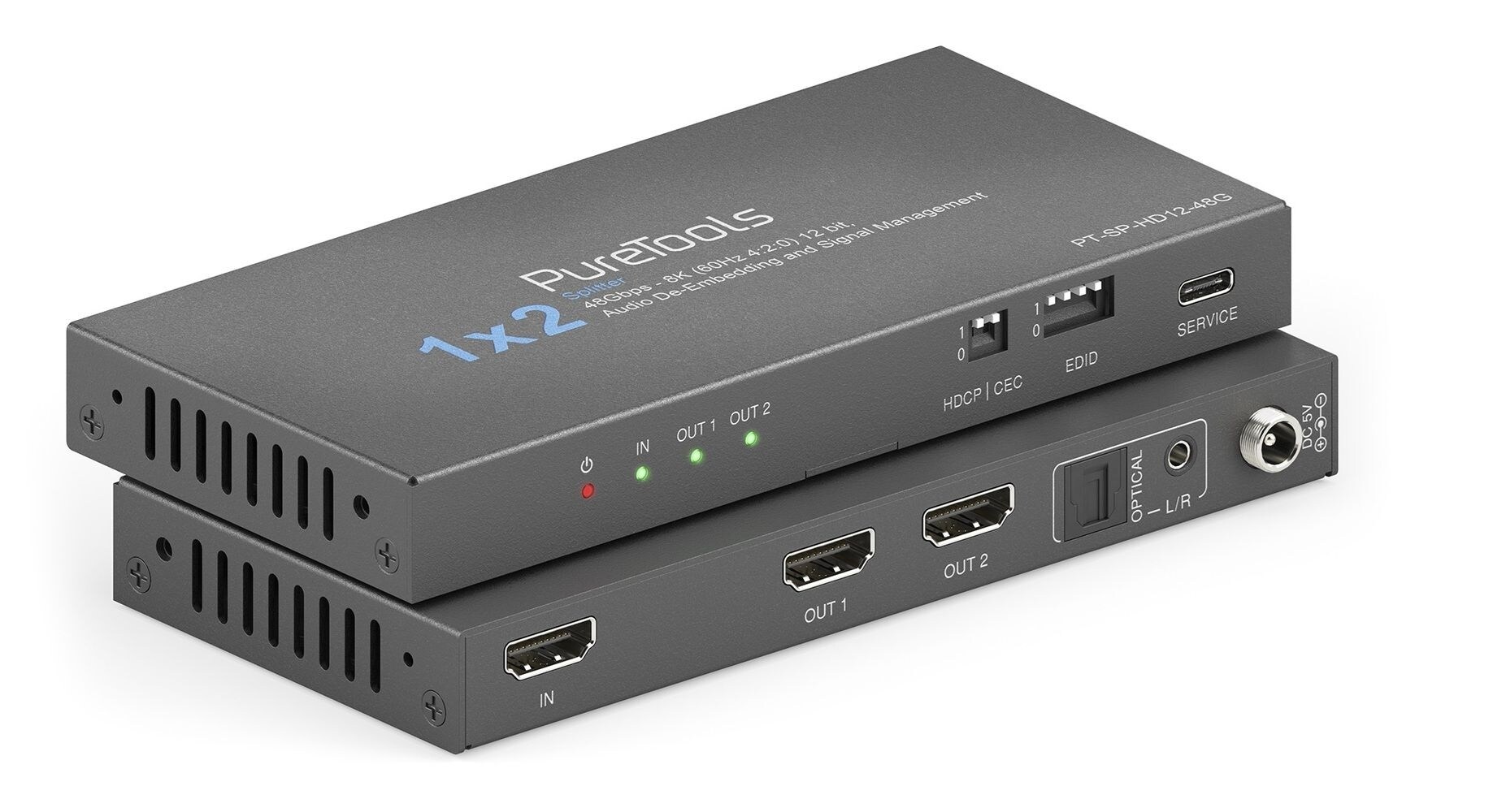 PureLink PureTools - 1x2 HDMI2.1-splitter - 48 Gbps - 8K (60 Hz 4:2:0) 12 bit