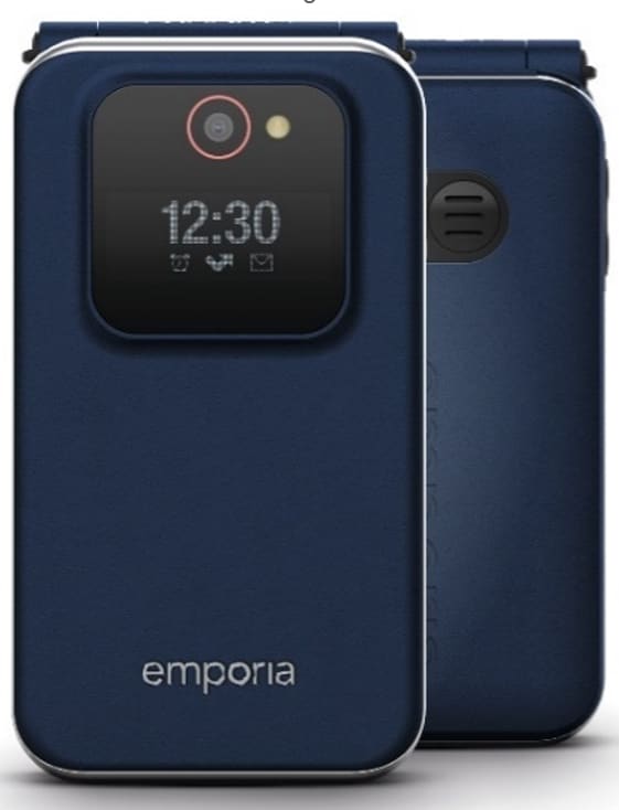 Emporia emporiaJOY (V228), 2G, (V3), Tilt-mobiltelefon med store knapper, blåbær