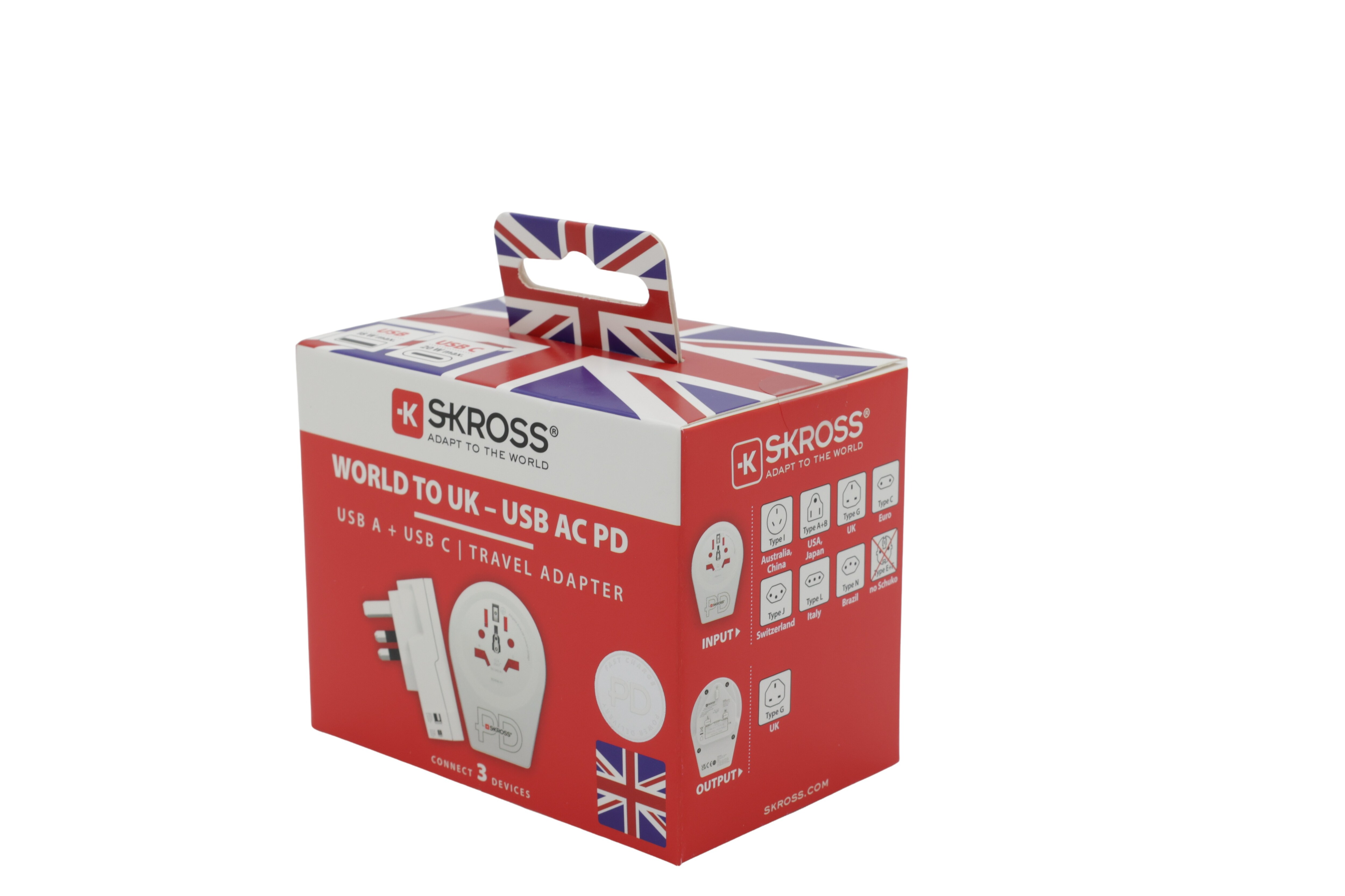 SKROSS World til Storbritannia USB AC20PD