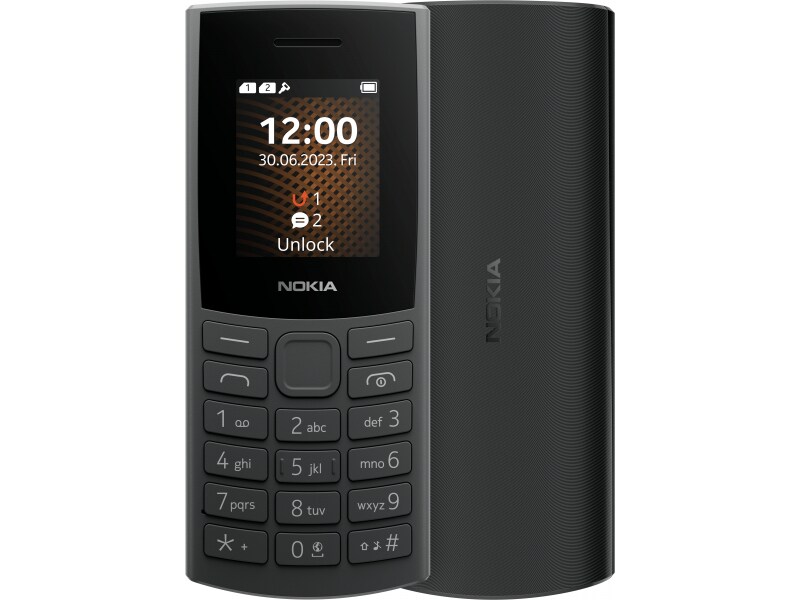 Nokia 105 4G 2024 Svart, Dual SIM, Feature Phone