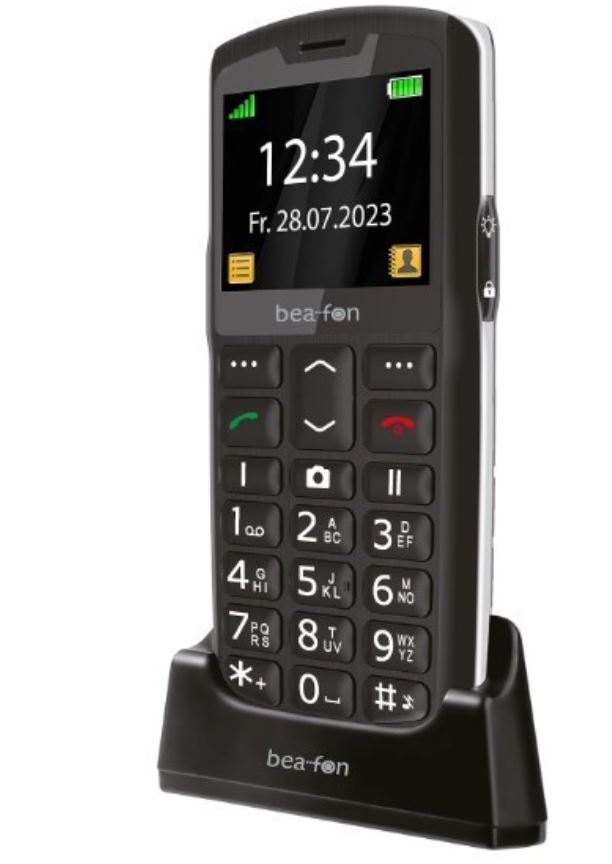 Beafon SL260 - 2G, Silver Line, mobiltelefon med store knapper, svart-sølv