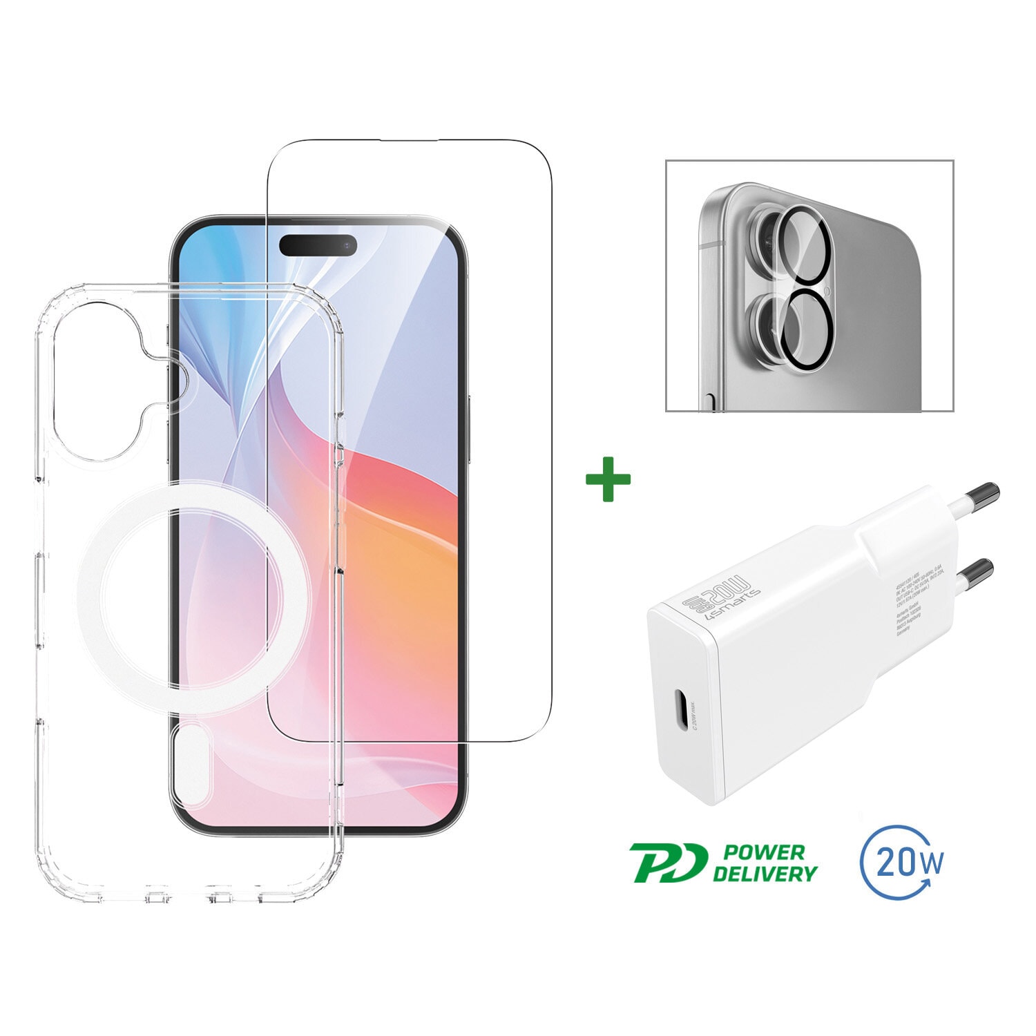 4smarts 3in1 Premium-startsett for Apple iPhone 16 MagSafe-kompatible