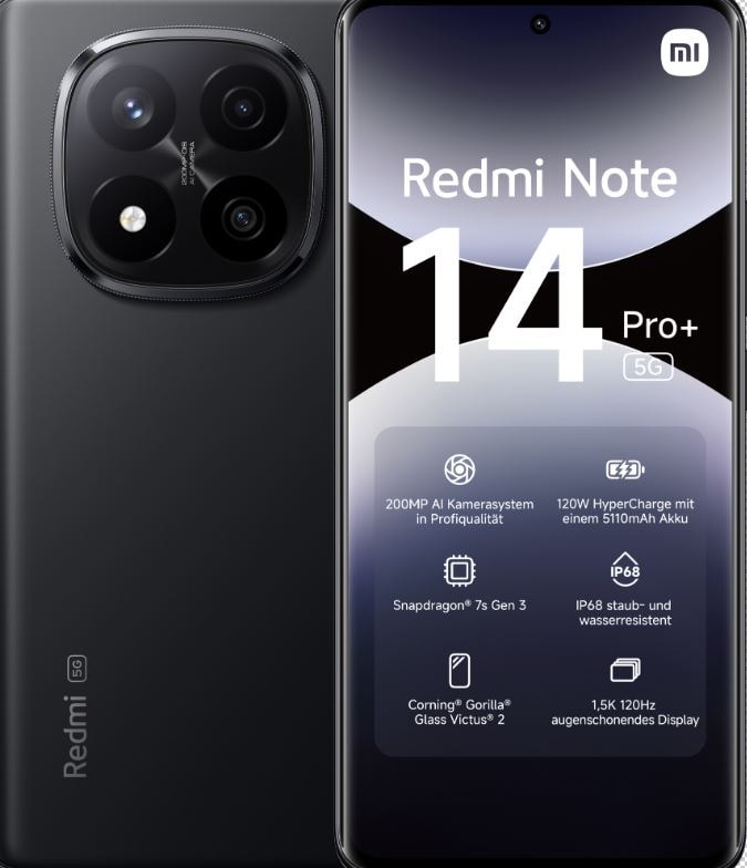 Xiaomi Redmi Note 14 Pro 256 GB svart