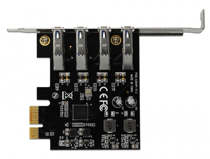 Delock USB 3.0 PCI Express-kort med 4 x eksterne Type A-kontakter