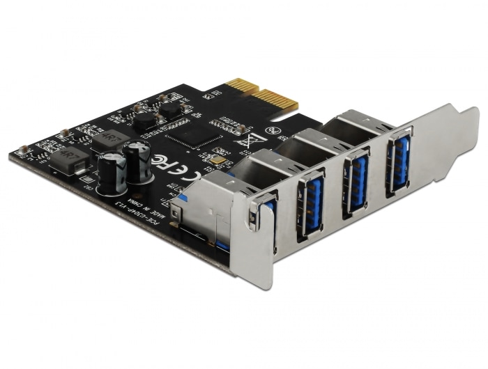 Delock USB 3.0 PCI Express-kort med 4 x eksterne Type A-kontakter
