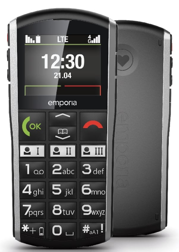 Emporia emporiaSIMPLICITY (V27), LTE/4G, (V3), mobiltelefon med store taster, svart