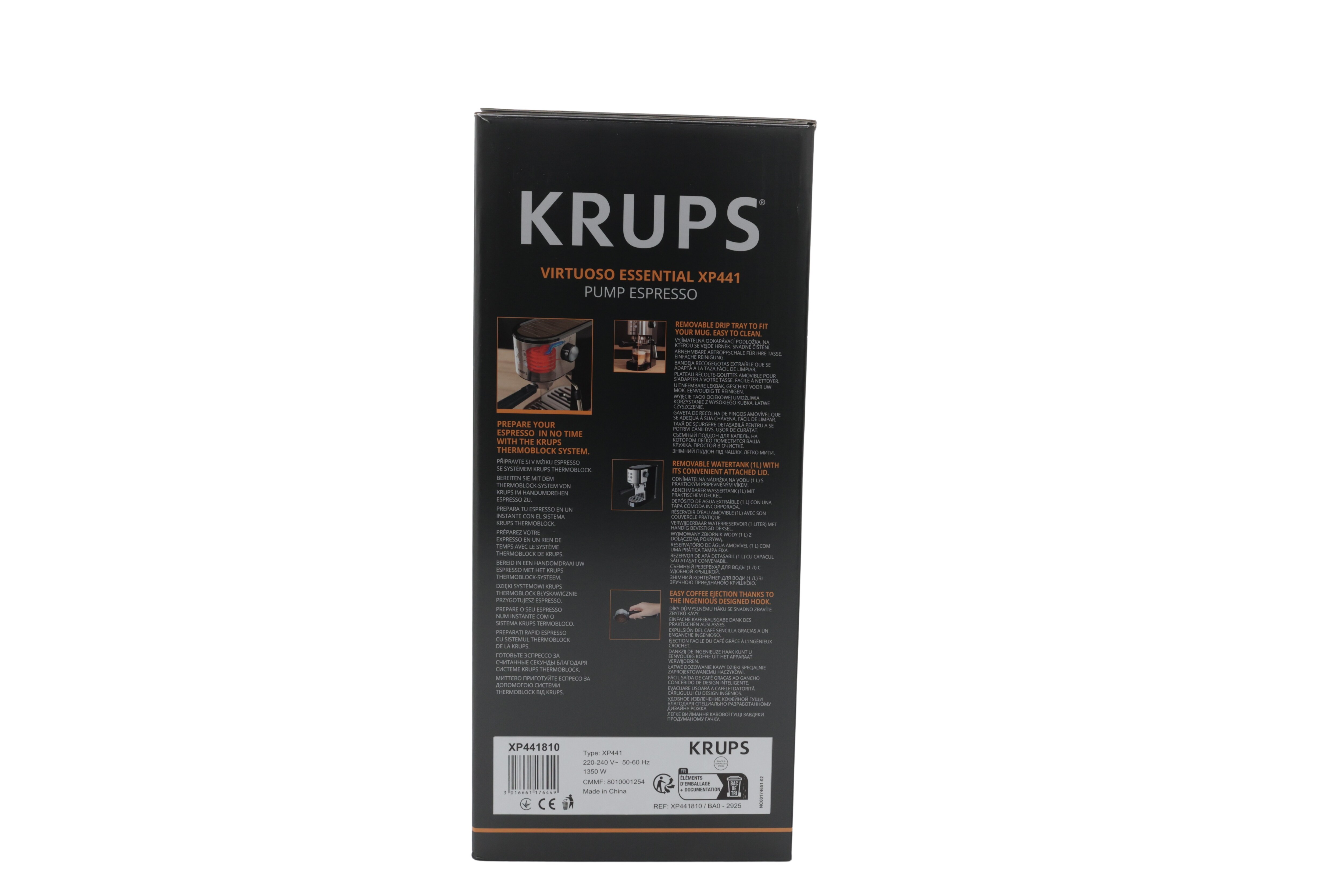 Krups XP441810 Virtuoso Essential, rustfritt stål