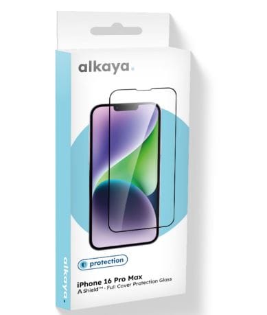 alkaya A Shield skjermbeskyttelsesglass 3D Full Cover iPhone 16 Pro Max, gjennomsiktig