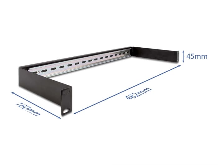 "Delock 19"" DIN-skinnepanel 1 U - svart"