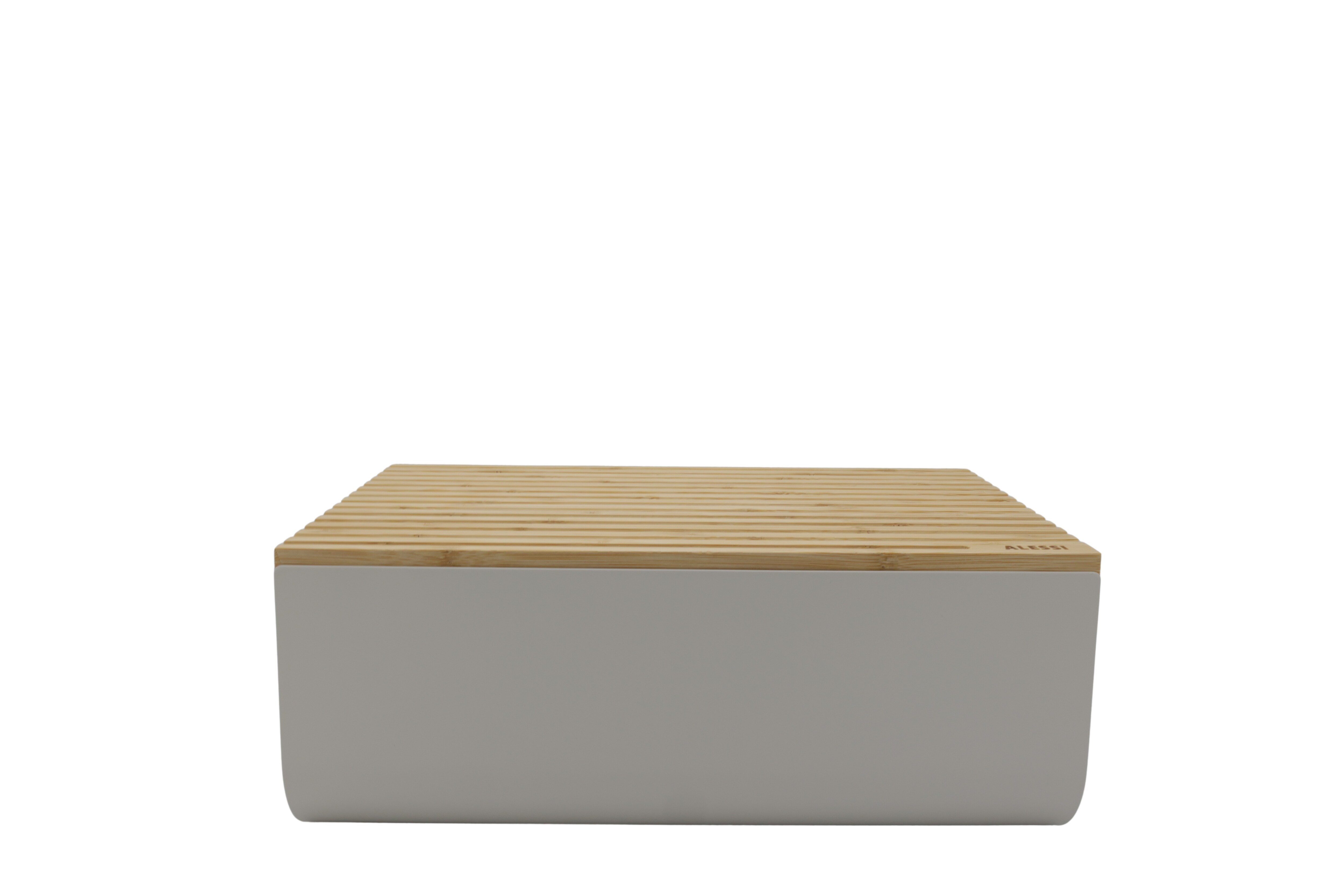 Alessi BG03 WG Mattina brødboks, stål-bambustre, varm grå