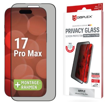 DISPLEX Privacy Glass FC for Apple iPhone 17 Pro Max