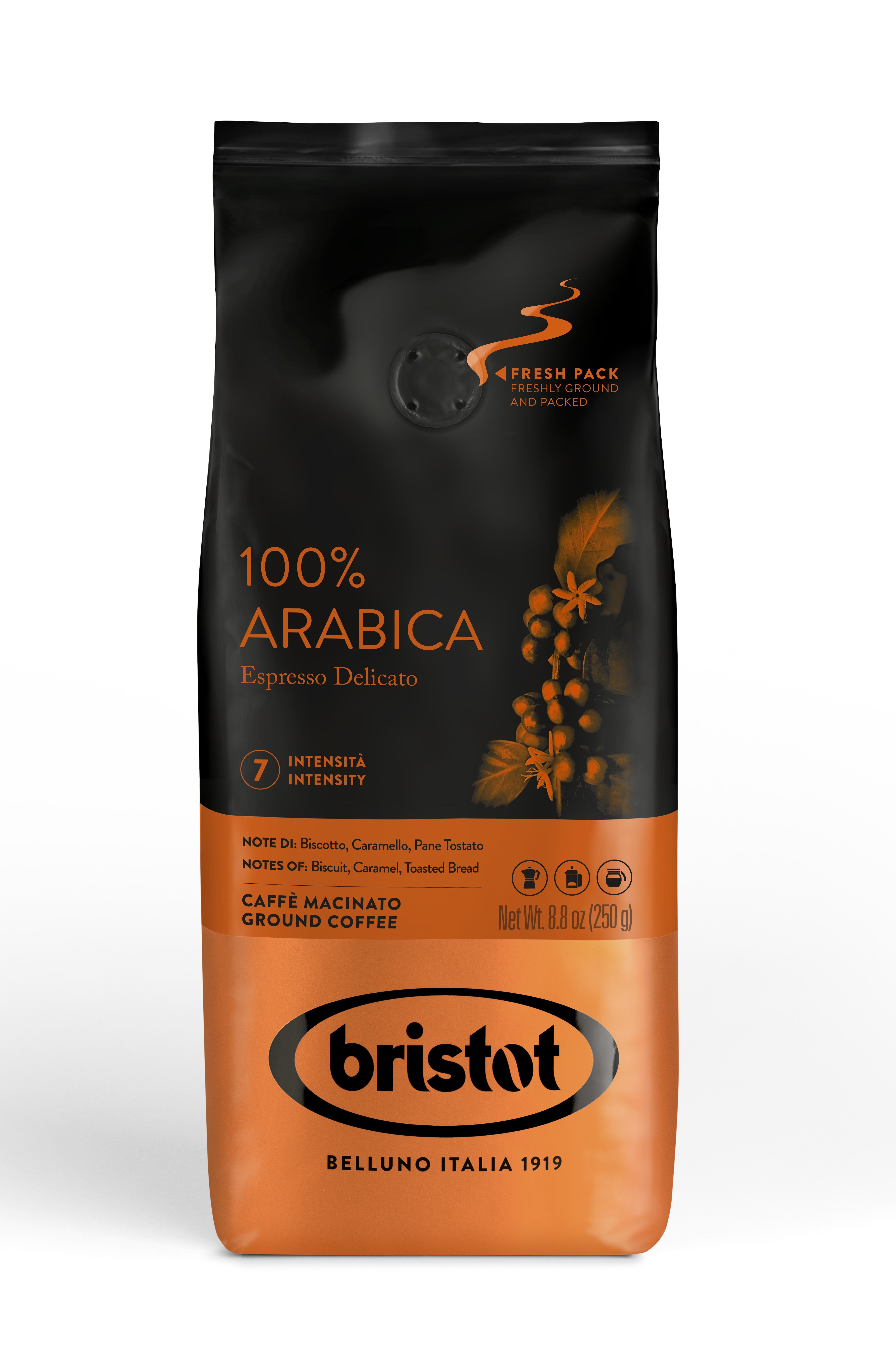 Bristot 100 % Arabica 250 g malt kaffe