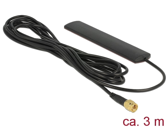 Delock-antenne LTE SMA 3 dBi omni stiv selvklebende montering