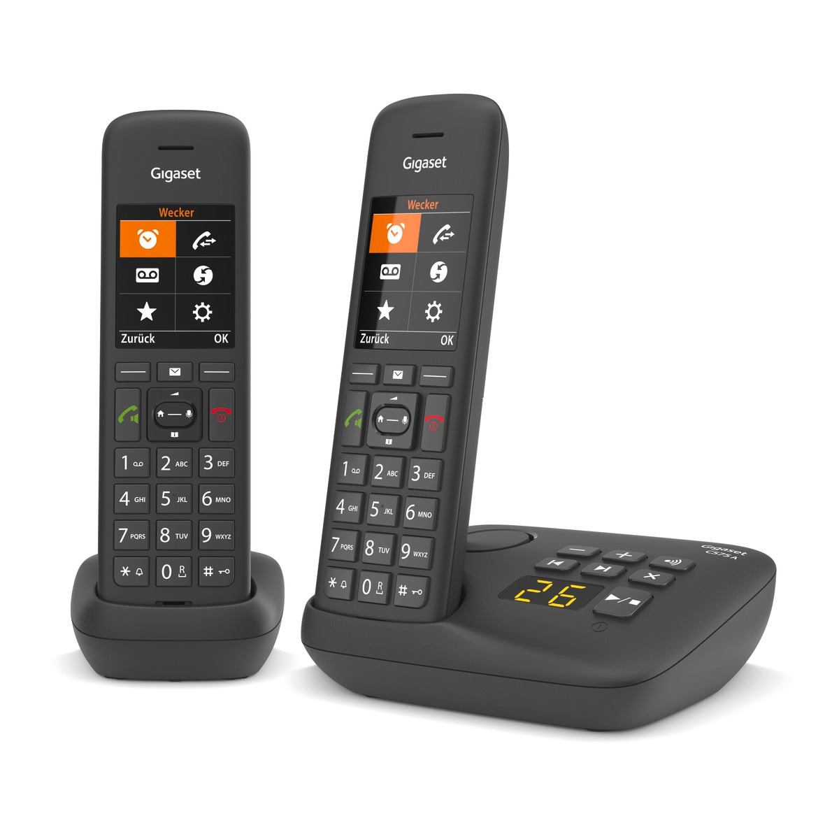 Gigaset C575A Duo trådløs telefon med telefonsvarer - svart
