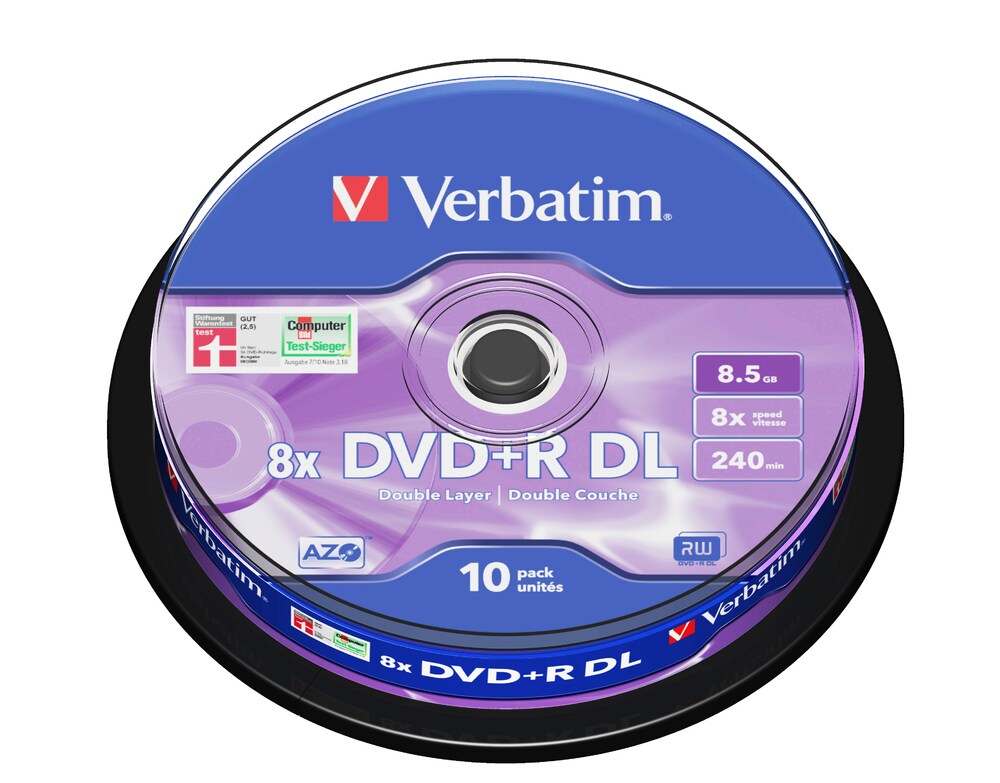 Verbatim DVDR Blank Double Layer 8,5 GB datalagring (pakke med 10)
