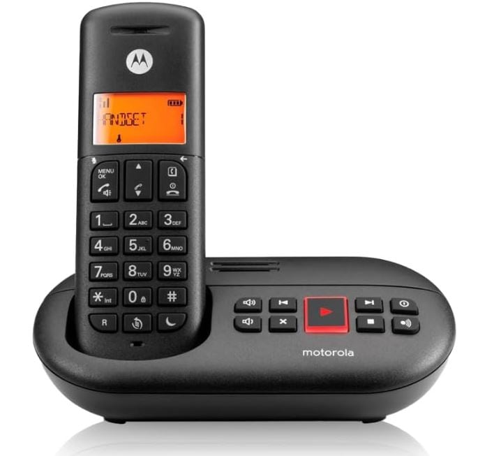 Motorola E211 DECT Voice, trådløs telefon med AB, svart