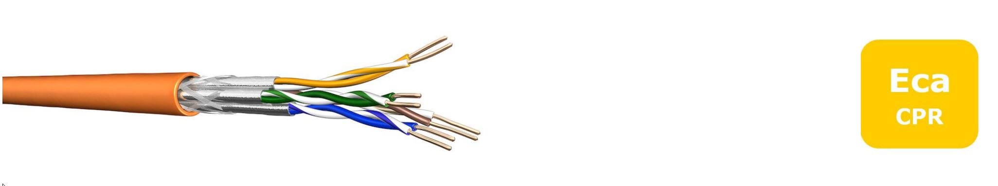 Draka installasjonskabel UC900 HS23, Cat 7, S/FTP, PiMF, oransje, 50 m ring