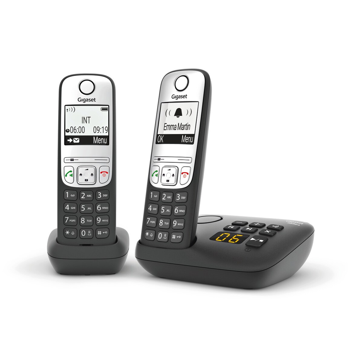 Gigaset A690A Duo trådløs telefon med telefonsvarer - svart