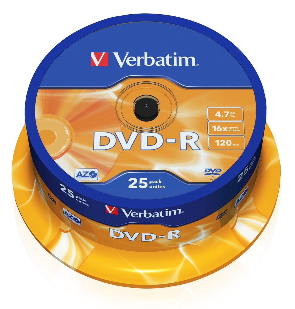 Verbatim DVD-R-emner AZO 4,7 GB datalagring (pakke med 25 stk.)