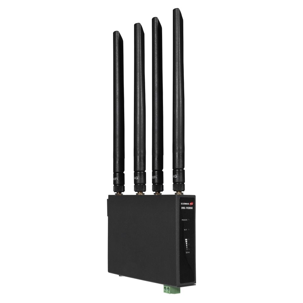 Edimax D4G-7459AC industriell 4G LTE AC1200 WiFi-ruter for montering på DIN-skinne