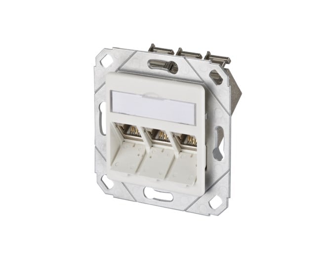 METZ CONNECT E-DAT-modul 3 port UPk Cat.6A, ren hvit