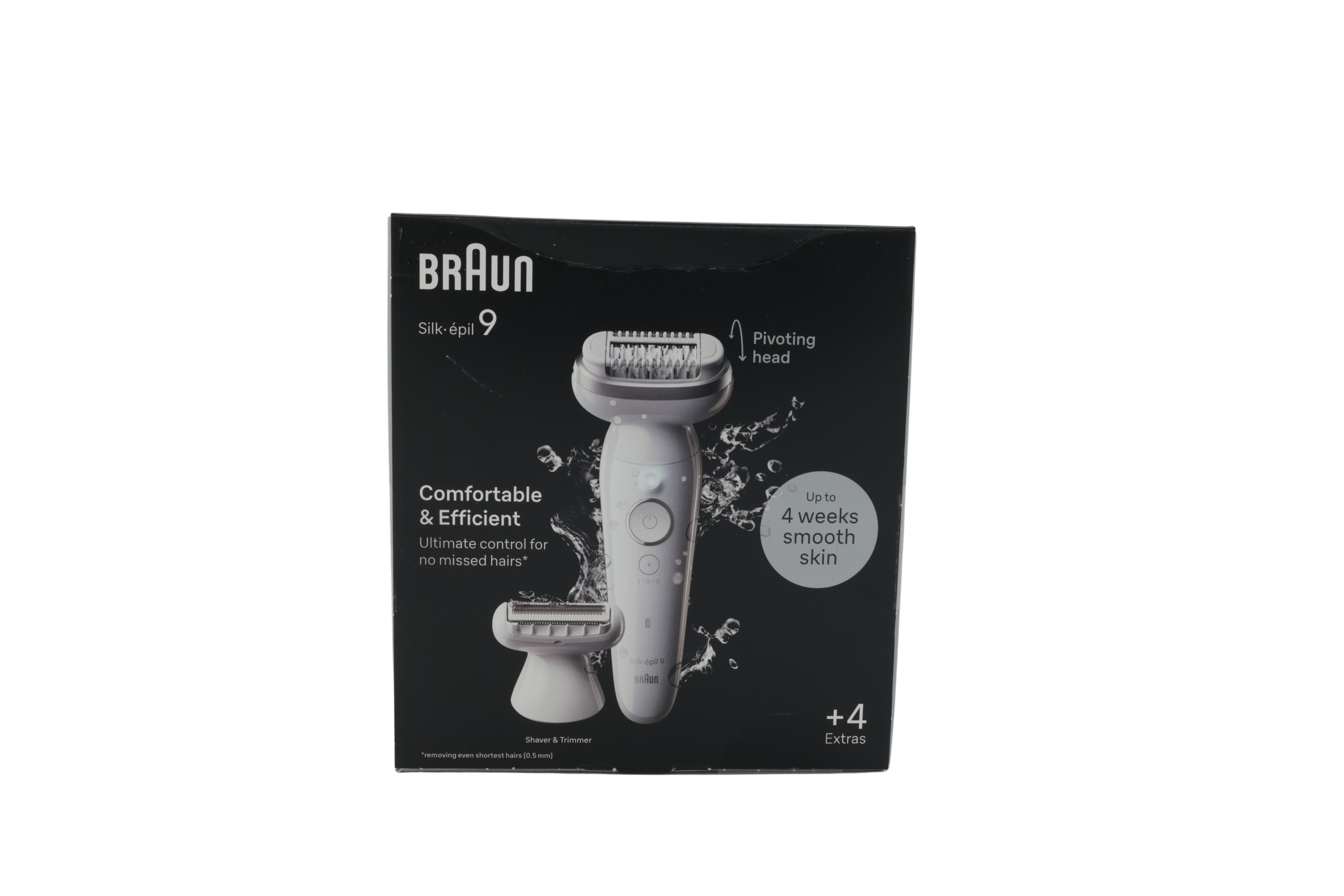 Braun 9-041 Silk-épil 9 epilator/hårfjerner/barbermaskin/trimmer, hvit/sølv