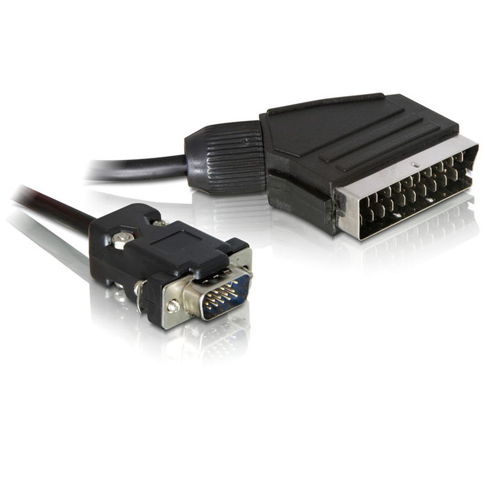 Delock-kabel Video Scart-plugg (utgang) > VGA-plugg (inngang) 2 m